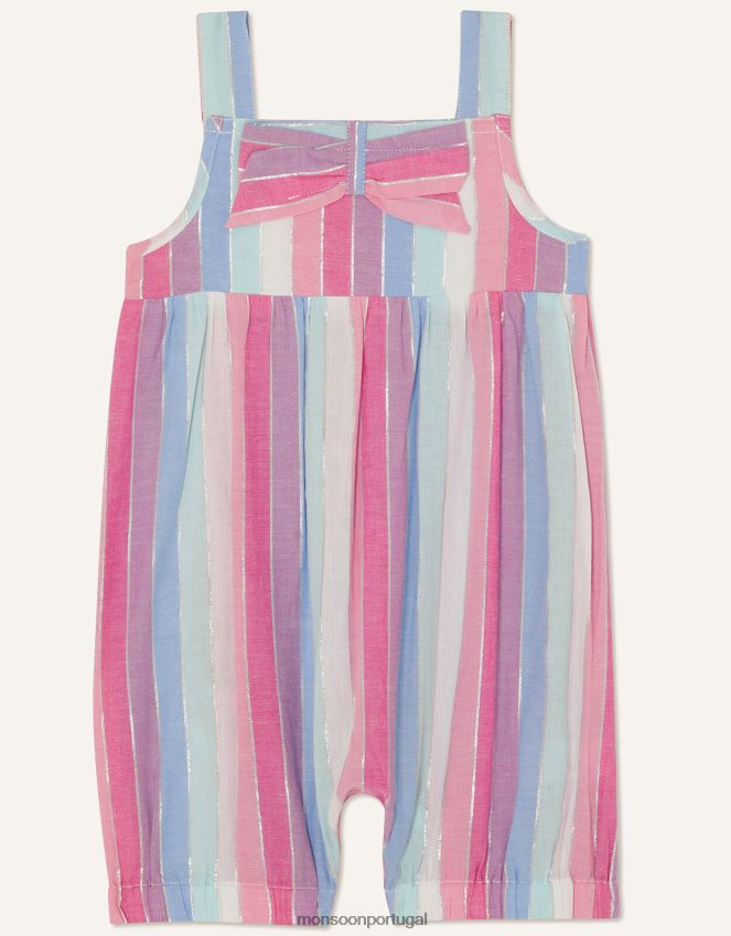 roupas macacão listrado para bebê Monsoon garota multi RPLH8F2177