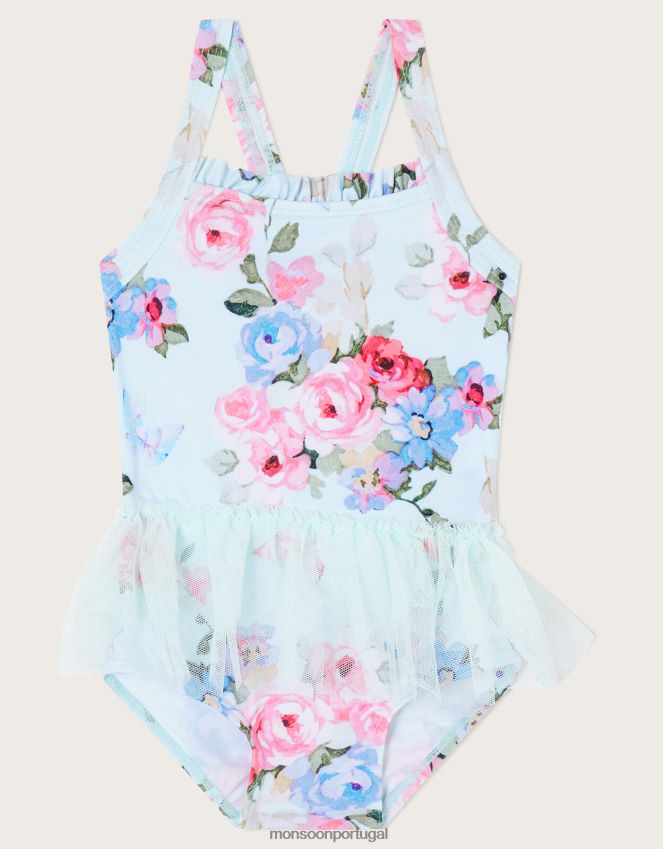 roupas maiô com saia floral posey para bebê Monsoon crianças verde (hortelã) RPLH8F2162