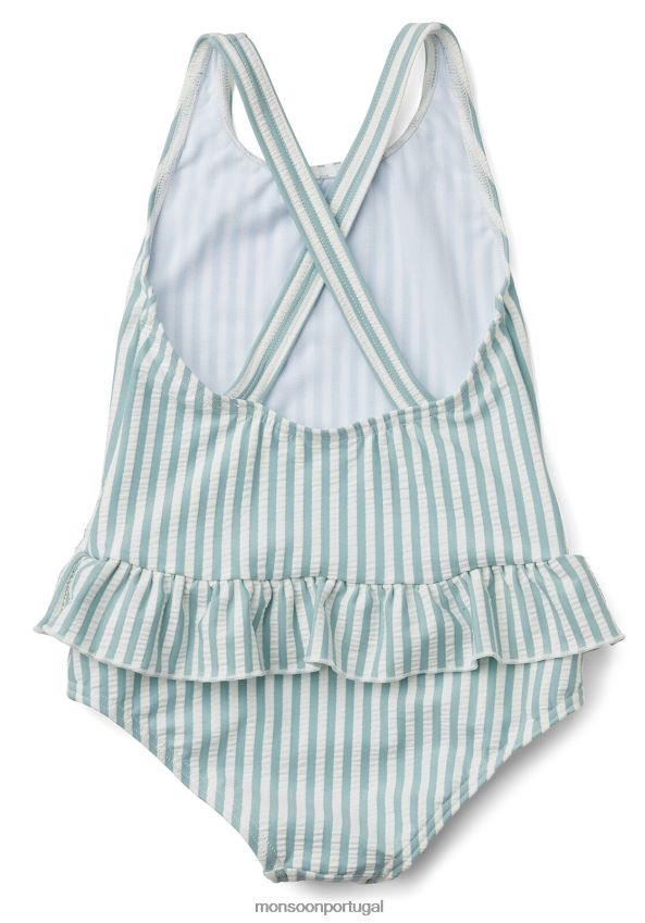 roupas maiô liewood amara listrado seersucker Monsoon crianças azul RPLH8F1931