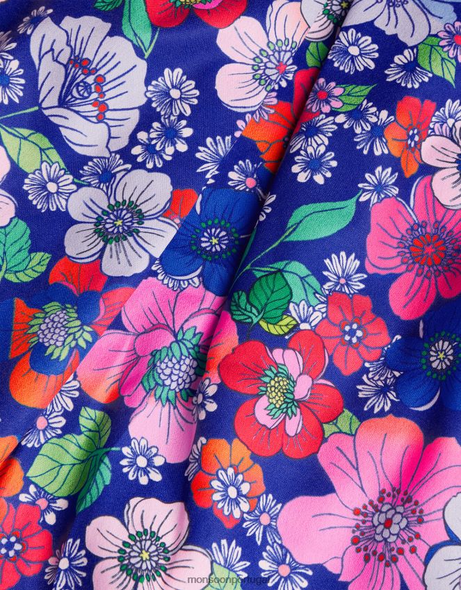 roupas vestido floral retrô Monsoon garota azul RPLH8F1818