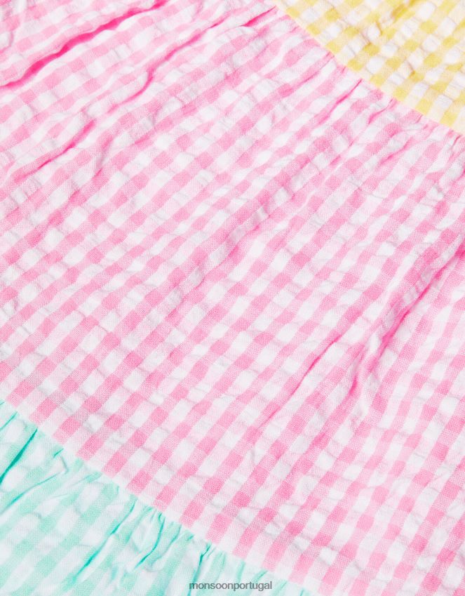 roupas vestido xadrez color block para bebê Monsoon crianças multi RPLH8F2160