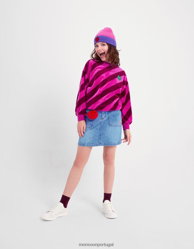 roupas mini-saia jeans Monsoon garota azul RPLH8F1674