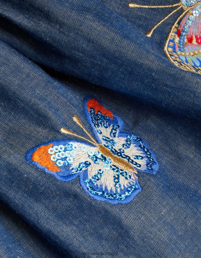 roupas saia borboleta cambraia Monsoon garota azul RPLH8F1807