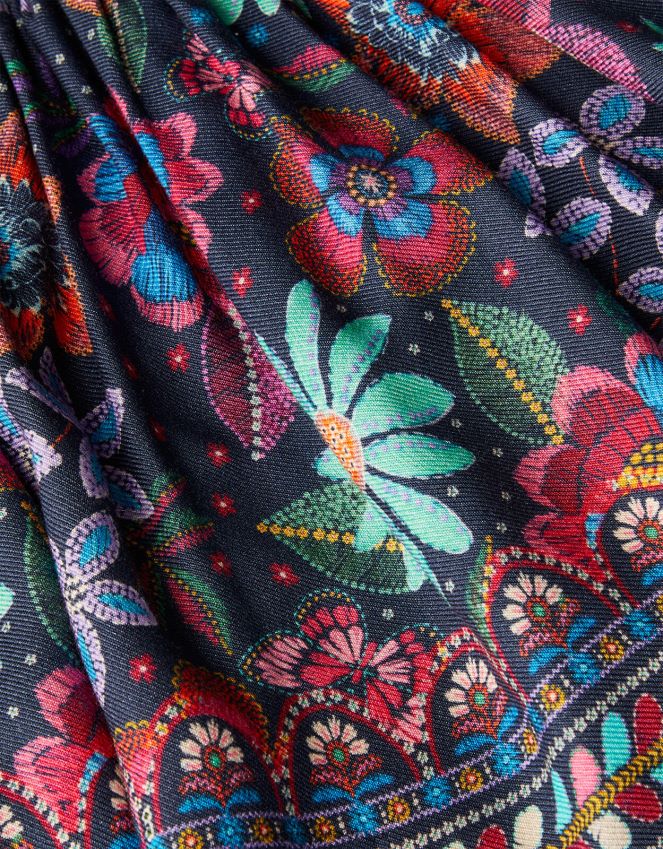 roupas saia de sarja floral tapeçaria Monsoon garota azul-marinho) RPLH8F1761