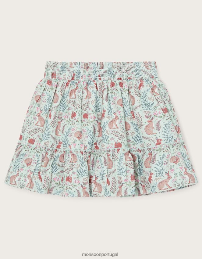 roupas saia lebre colaboração wwf-uk Monsoon garota verde RPLH8F1750