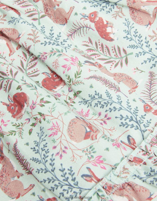 roupas saia lebre colaboração wwf-uk Monsoon garota verde RPLH8F1750