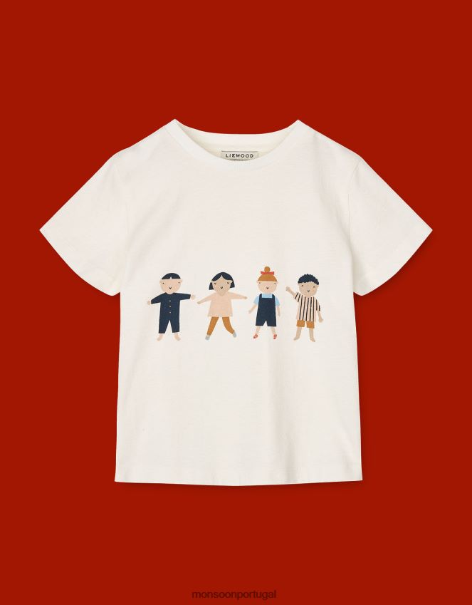 roupas blusa com estampa liewood apia Monsoon crianças creme RPLH8F1973