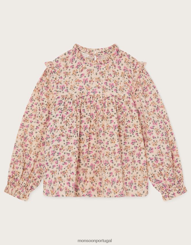 roupas blusa dita ditsy boutique Monsoon garota marfim RPLH8F1732