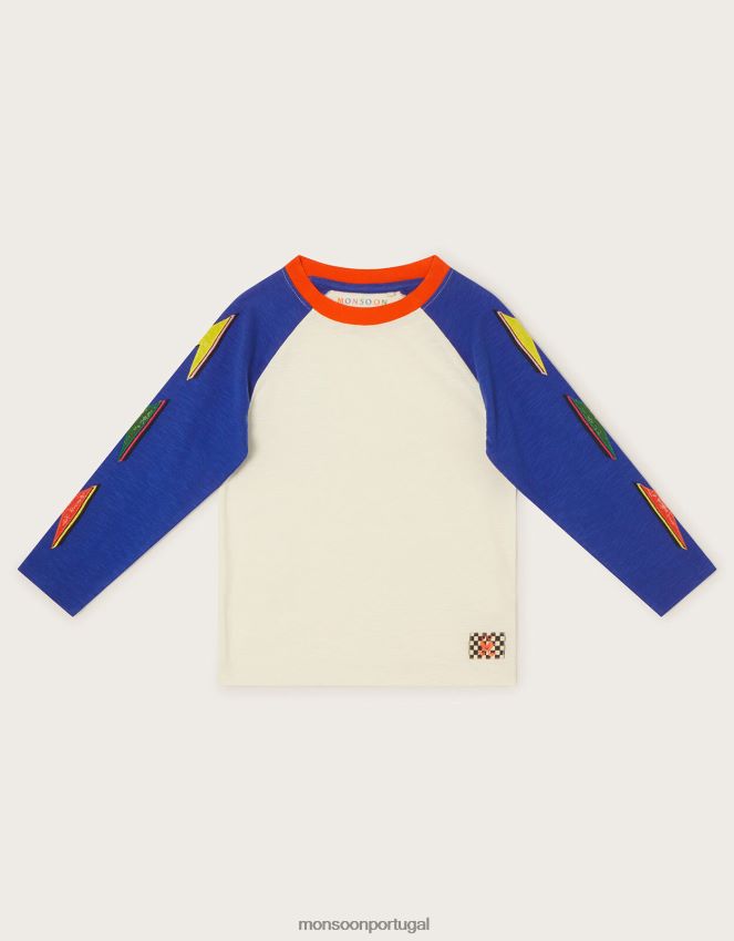 roupas camiseta relâmpago Monsoon garoto marfim RPLH8F2204
