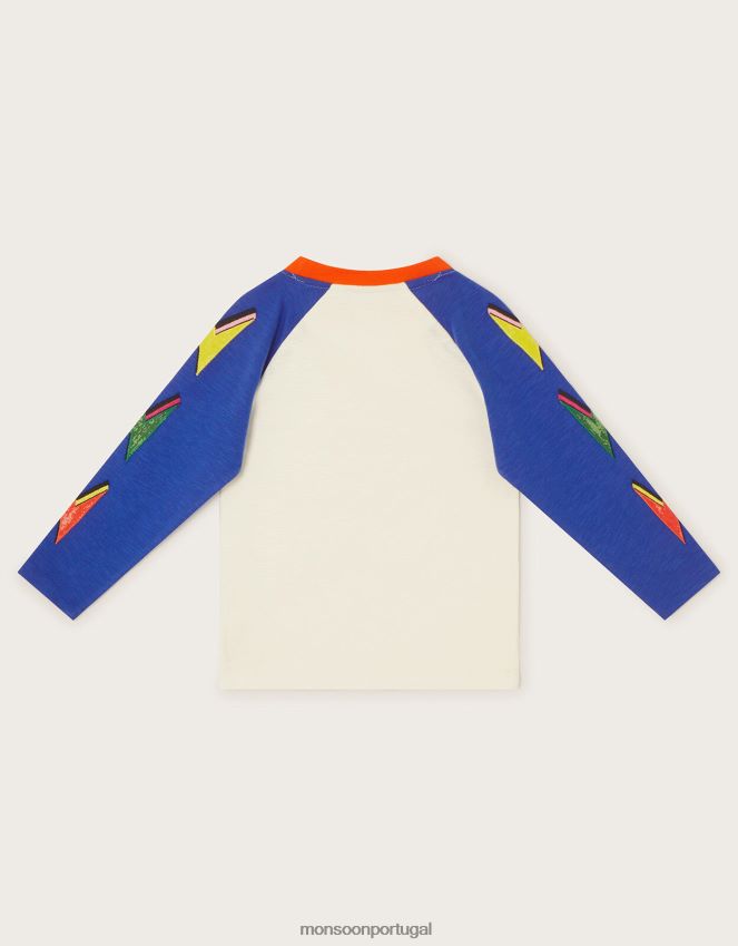 roupas camiseta relâmpago Monsoon garoto marfim RPLH8F2204