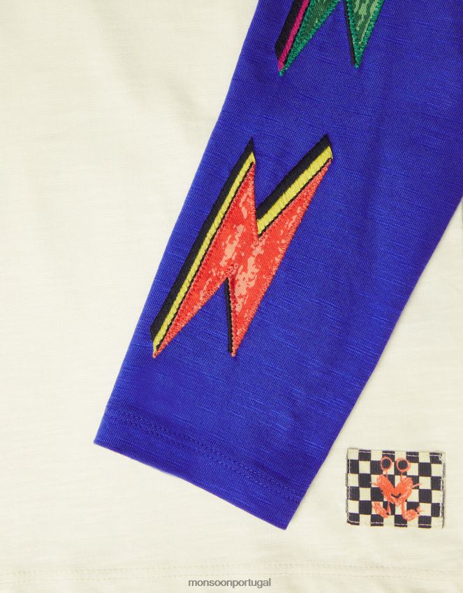 roupas camiseta relâmpago Monsoon garoto marfim RPLH8F2204