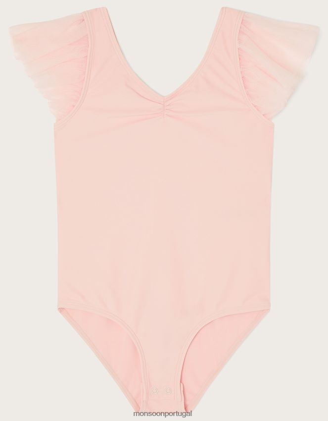 roupas collant de manga com babados da terra das maravilhas Monsoon garota rosa (rosa claro) RPLH8F1842