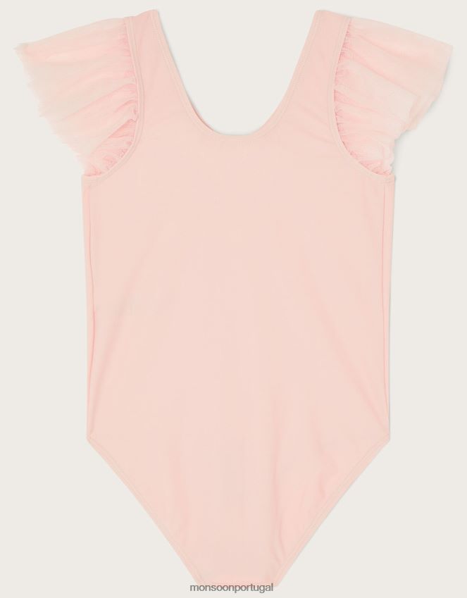 roupas collant de manga com babados da terra das maravilhas Monsoon garota rosa (rosa claro) RPLH8F1842