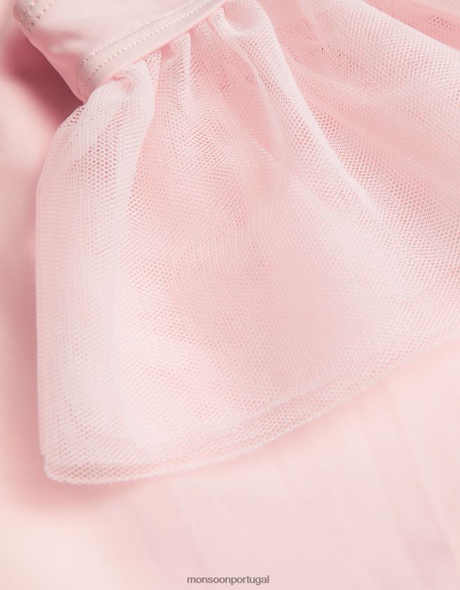 roupas collant de manga com babados da terra das maravilhas Monsoon garota rosa (rosa claro) RPLH8F1842