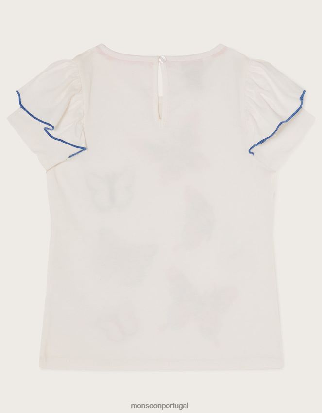 roupas top borboleta enfeitado com lantejoulas Monsoon garota marfim RPLH8F1811