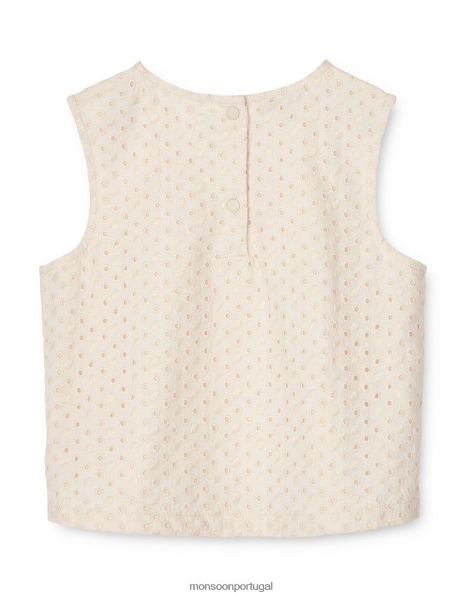 roupas top liewood delphia inglês Monsoon crianças creme RPLH8F1993