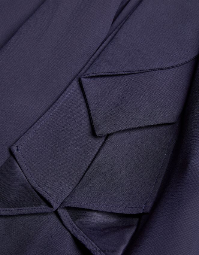 roupas aprecie o vestido de dama de honra com laço alto e baixo nas costas Monsoon garota azul-marinho) RPLH8F2011