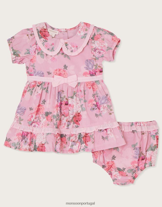 roupas conjunto vestido e cueca recém nascido Monsoon crianças rosa (rosa claro) RPLH8F2066