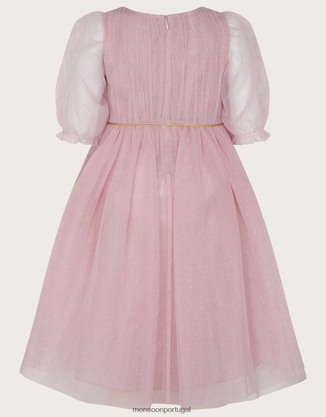 roupas terra das maravilhas selena vestido túnica brilhante meia manga Monsoon garota rosa (rosa escuro) RPLH8F1592