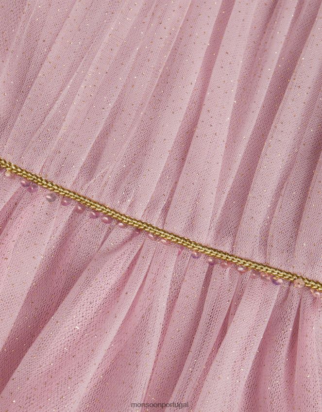 roupas terra das maravilhas selena vestido túnica brilhante meia manga Monsoon garota rosa (rosa escuro) RPLH8F1592