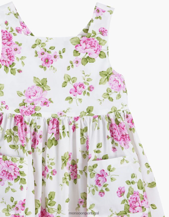 roupas trotters adelina vestido vintage rosa cruzado nas costas Monsoon crianças rosa RPLH8F2000