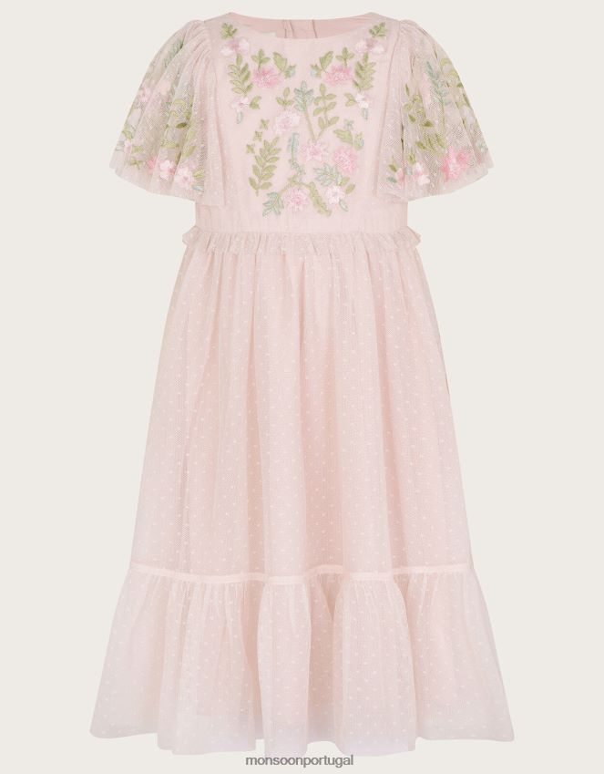 roupas vestido avalyn manga esvoaçante Monsoon garota rosa RPLH8F1585