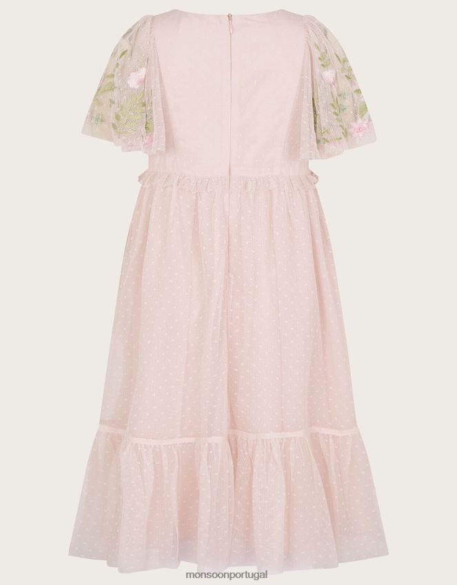 roupas vestido avalyn manga esvoaçante Monsoon garota rosa RPLH8F1585