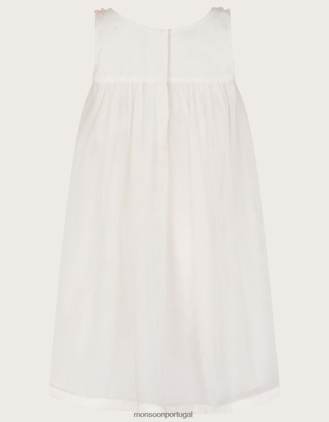 roupas vestido baby fiona flor 3d Monsoon garota marfim RPLH8F2144