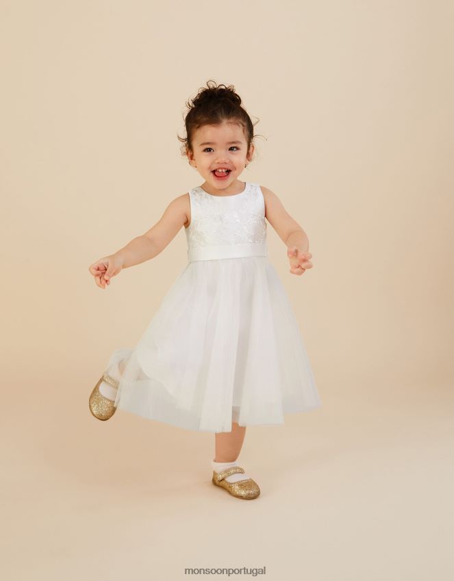 roupas vestido baby odette alice tule Monsoon garota marfim RPLH8F2050
