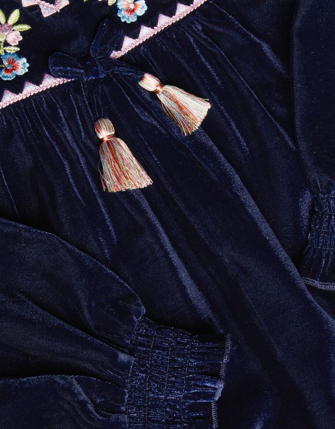 roupas vestido boho de veludo boutique Monsoon garota azul-marinho) RPLH8F1718