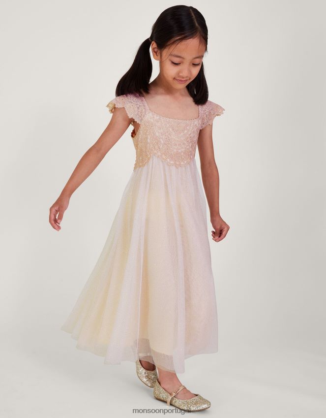 roupas vestido bordado estela Monsoon garota rosa RPLH8F1579