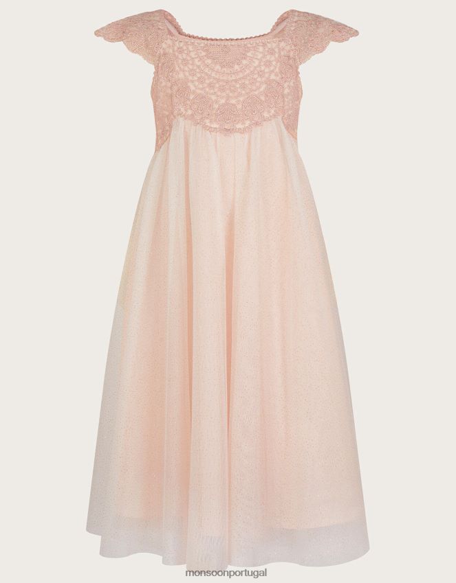roupas vestido bordado estela Monsoon garota rosa RPLH8F1579