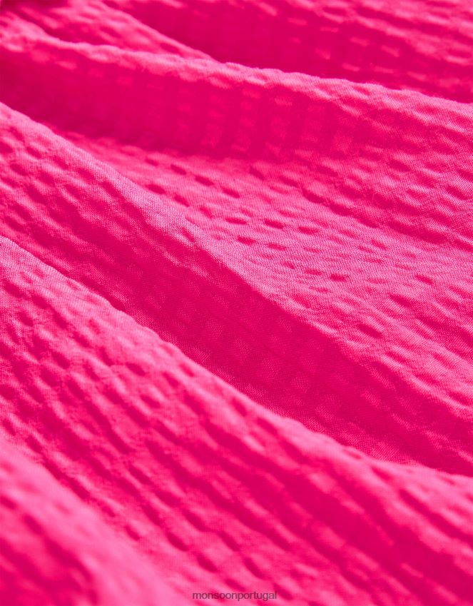 roupas vestido com detalhe de babado na gola Monsoon garota rosa (rosa brilhante) RPLH8F1757