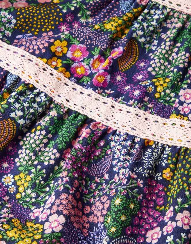 roupas vestido com detalhes florais Monsoon garota azul RPLH8F1742