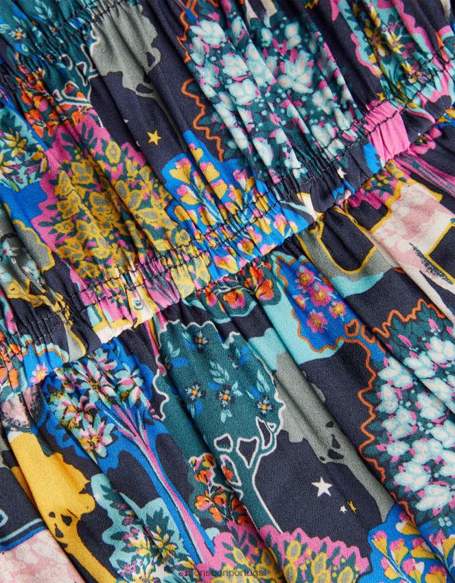 roupas vestido com estampa florestal Monsoon garota azul RPLH8F1759