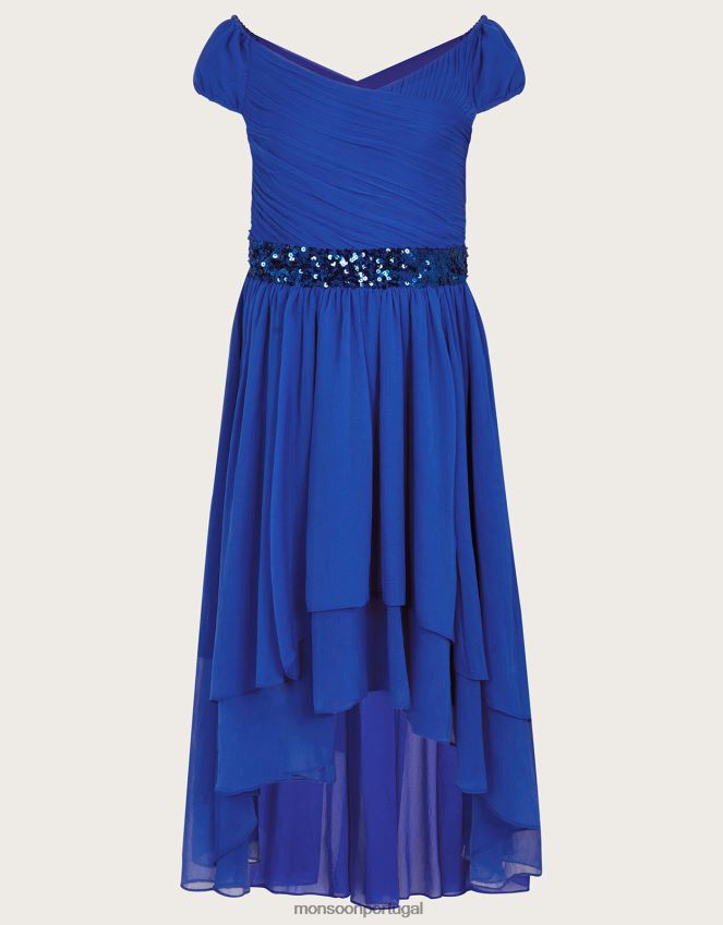 roupas vestido de baile abigail bardot Monsoon garota azul RPLH8F1959