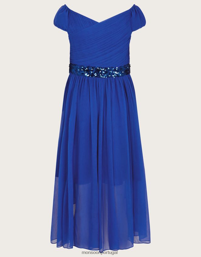 roupas vestido de baile abigail bardot Monsoon garota azul RPLH8F1959
