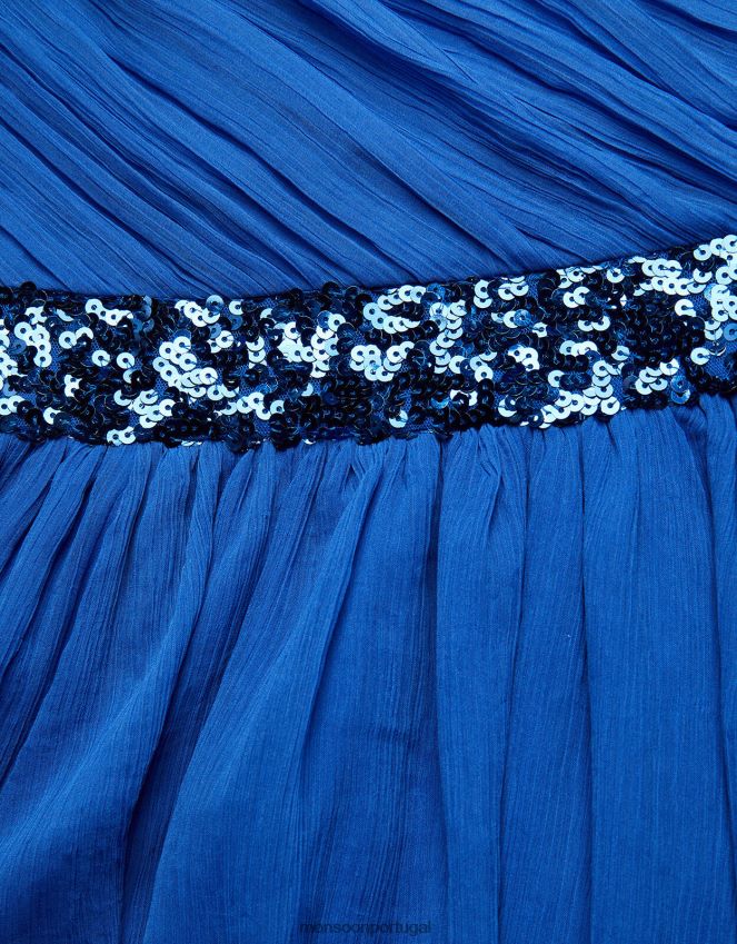 roupas vestido de baile abigail com um ombro só Monsoon garota azul RPLH8F2002