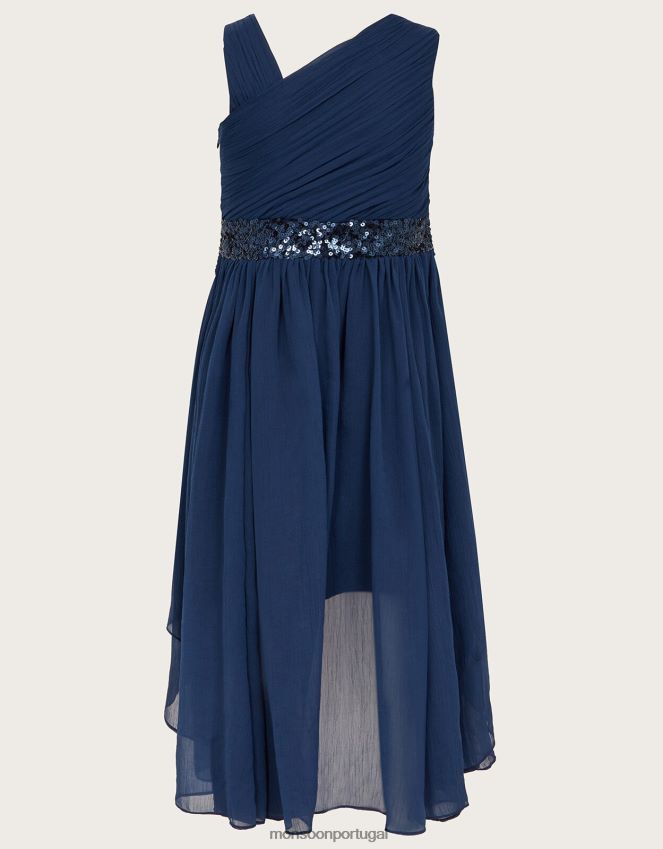 roupas vestido de baile abigail com um ombro só Monsoon garota azul-marinho) RPLH8F1604
