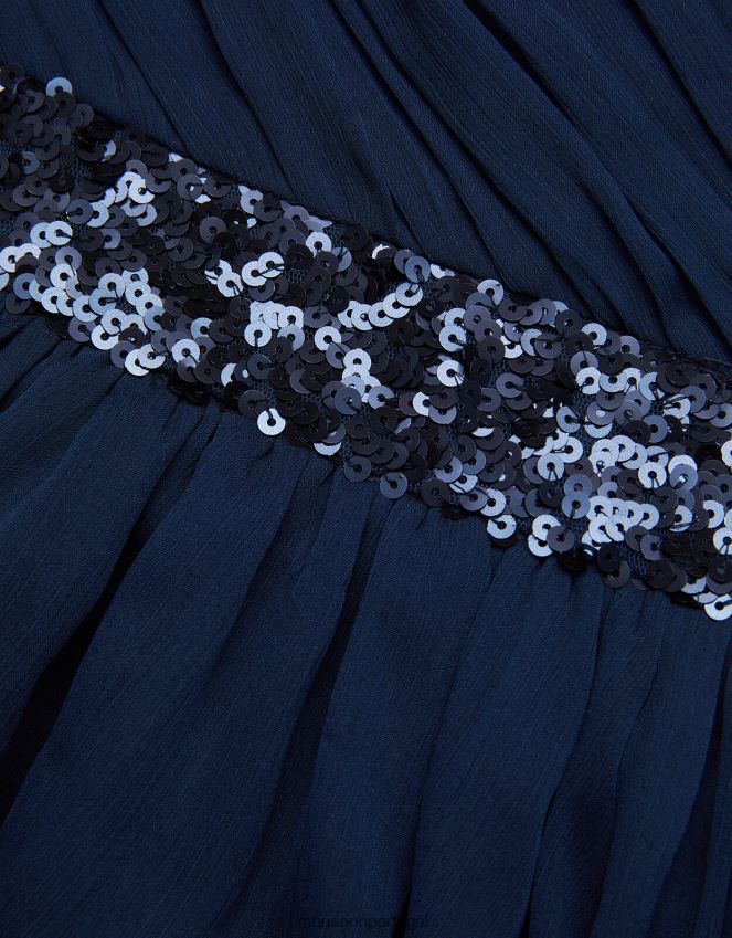 roupas vestido de baile abigail com um ombro só Monsoon garota azul-marinho) RPLH8F2012