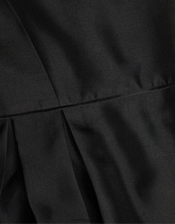 roupas vestido de baile duquesa sarja bardot Monsoon garota preto RPLH8F1942