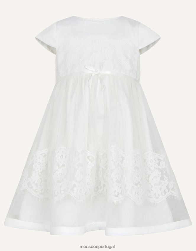 roupas vestido de batizado baby alovette Monsoon garota marfim RPLH8F2182