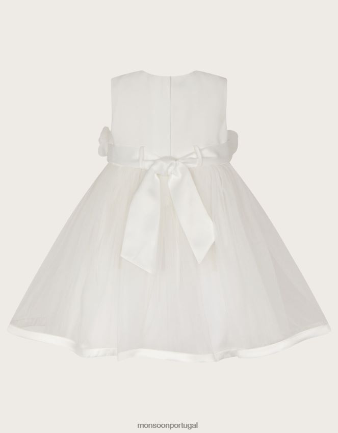 roupas vestido de batizado bebê rosanna 3d Monsoon garota marfim RPLH8F2150
