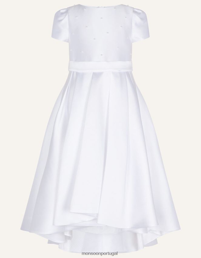 roupas vestido de comunhão henrietta Monsoon garota branco RPLH8F2039