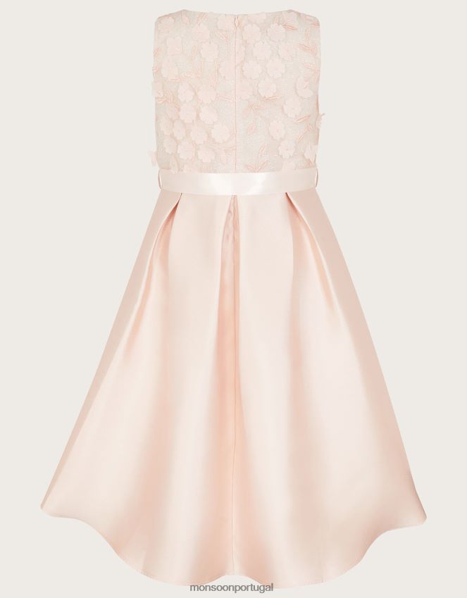 roupas vestido de dama de honra anika alto baixo Monsoon garota rosa RPLH8F1566