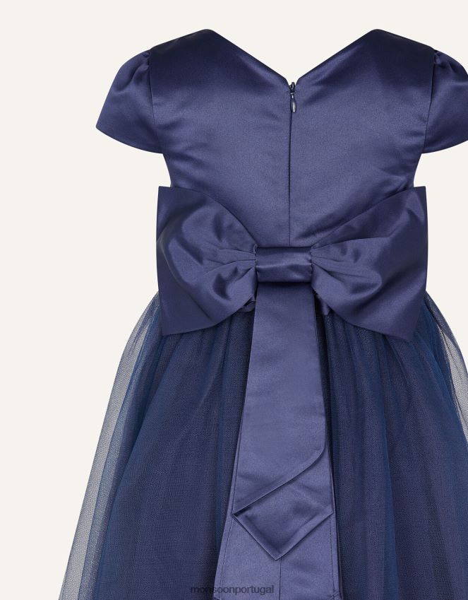 roupas vestido de dama de honra de tule Monsoon garota azul-marinho) RPLH8F2042