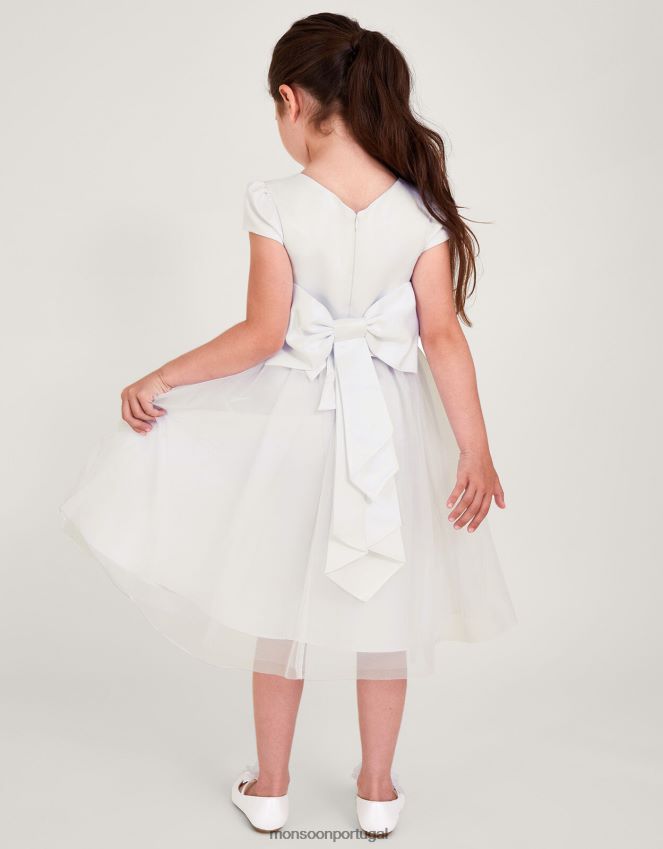 roupas vestido de dama de honra de tule Monsoon garota marfim RPLH8F1868