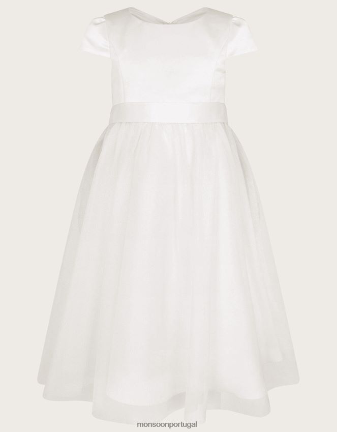 roupas vestido de dama de honra de tule Monsoon garota marfim RPLH8F1868