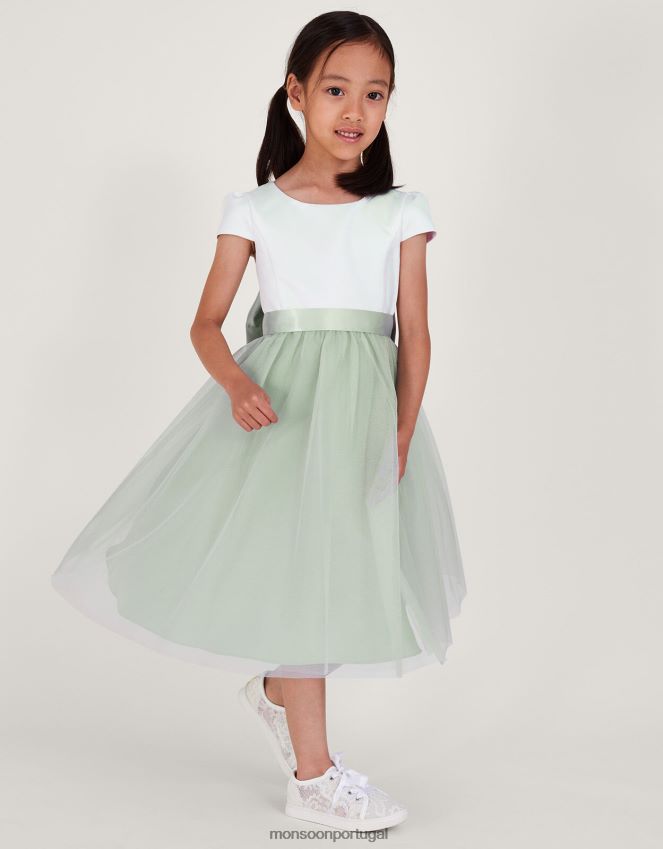 roupas vestido de dama de honra de tule Monsoon garota verde RPLH8F1564