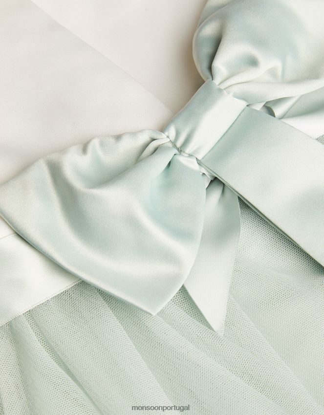 roupas vestido de dama de honra de tule para bebê Monsoon garota verde RPLH8F2051